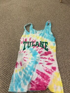 Tulane Tie-Dye Tank Top  - Pink, Blue & Yellow